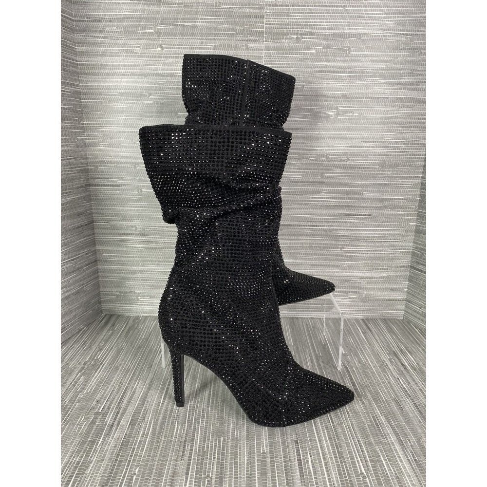 Thalia Sodi Women's Raquell Stiletto Black Beaded Booties Size 5M